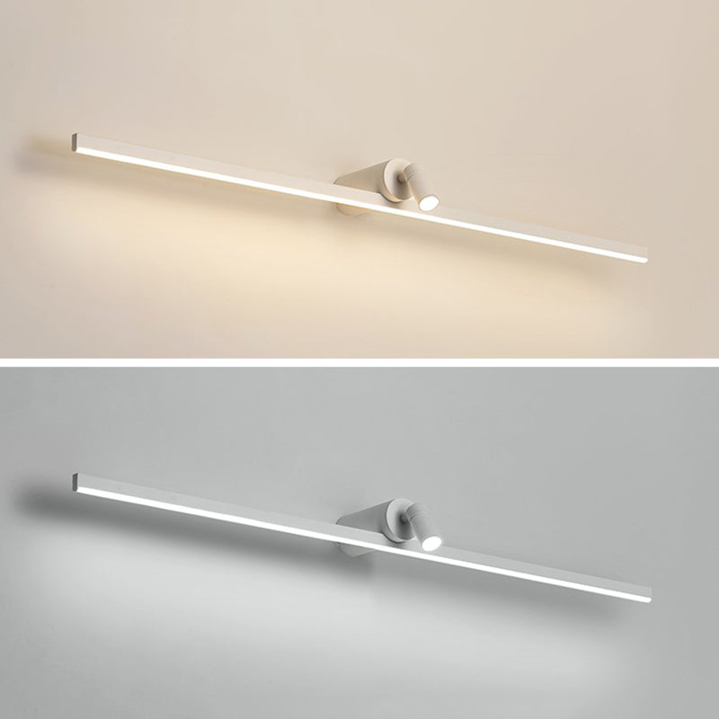 Iluminación de tocador lineal de metal simplicidad de pared LED aplique con foco para el baño