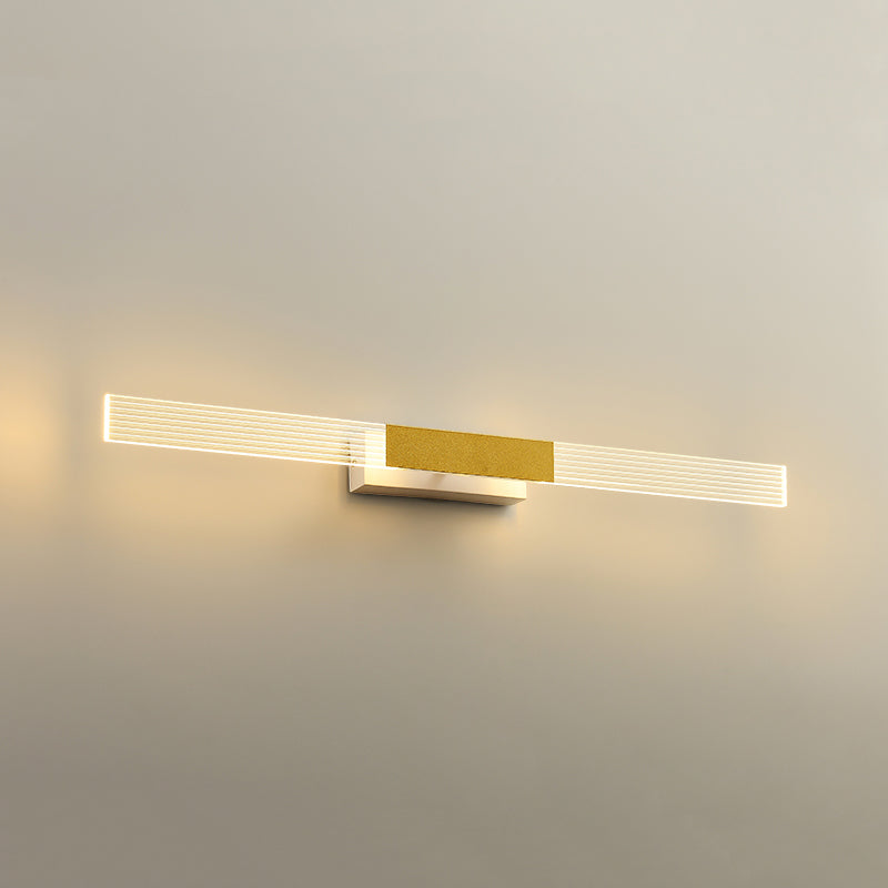 Streifen Waschtisch Spiegel Licht minimalistische Acryl -LED -Badwandmontage Beleuchtung in Gold