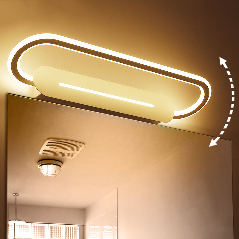 Loop Shaped Bathroom Vanity Sconce Metallic Minimalist LED Wall Mount Light Fixture