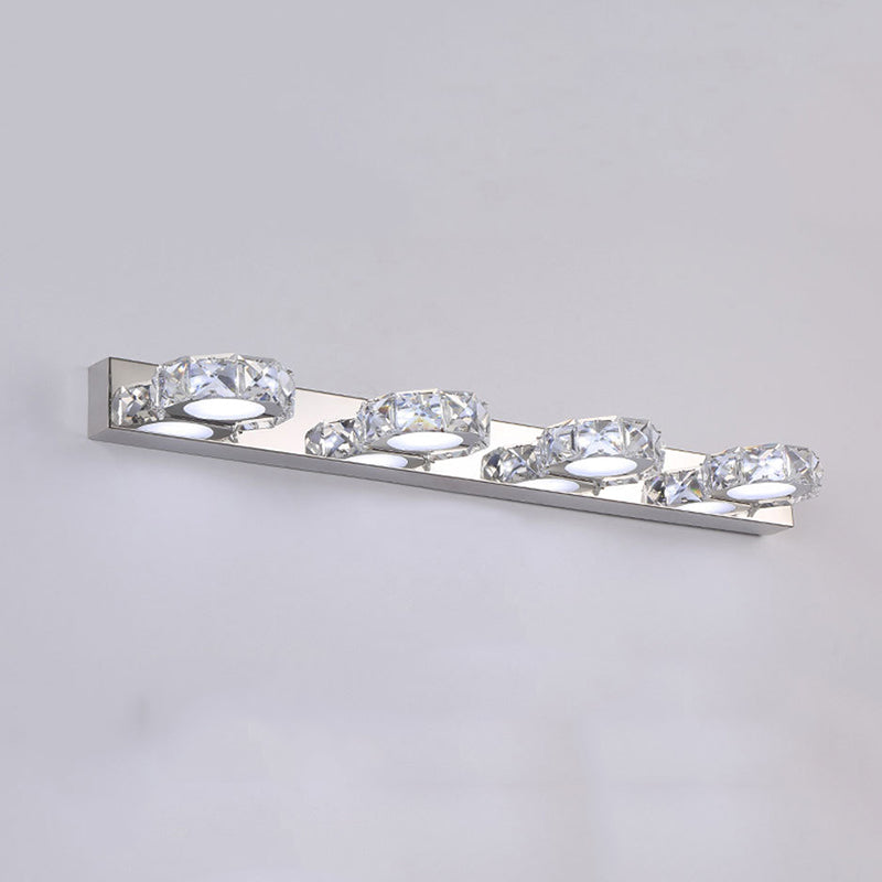 K9 Crystal Block Vanity Wall Sconce Modernism Chrome Finish LED Wall Lamp for Bath