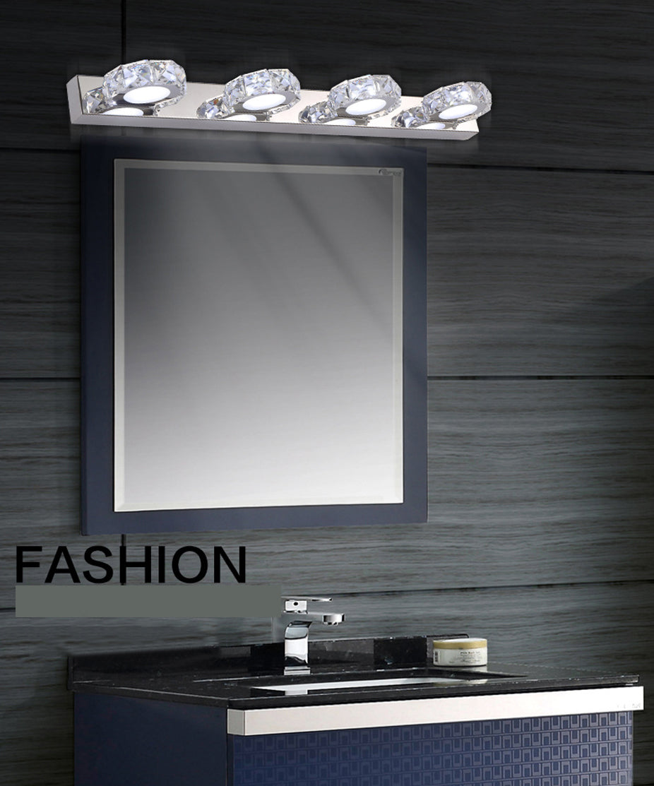 K9 Crystal Block Vanity Wall Sconce Modernism Chrome Finish LED Wall Lamp for Bath