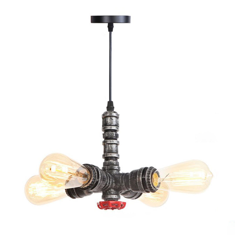 Metaal kroonluchter lichtbarmsel waterpijp industriële stijl kroonluchter hanglampje
