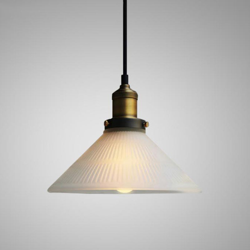 Glass Industrial Loft Pendant Light 1-Light Hanging Ceiling Light for Dining Room