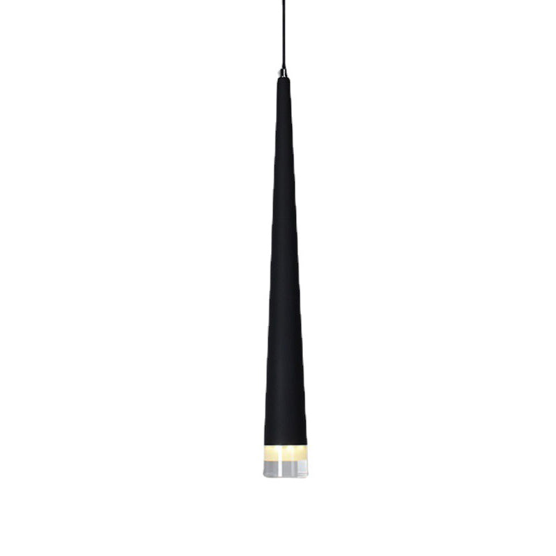 Pendante à LED Conical Crystal en Aluminium de style luxueux moderne Lumière suspendue intérieure en noir