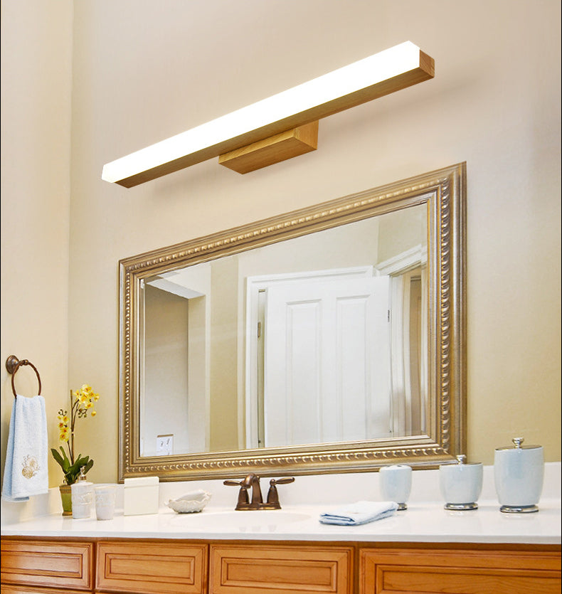 Luces de tocador de baño LED de madera lineal lámparas de tocador LED moderna accesorios para el baño