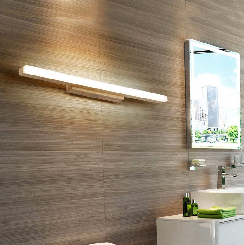 Luces de tocador de baño LED de madera lineal lámparas de tocador LED moderna accesorios para el baño