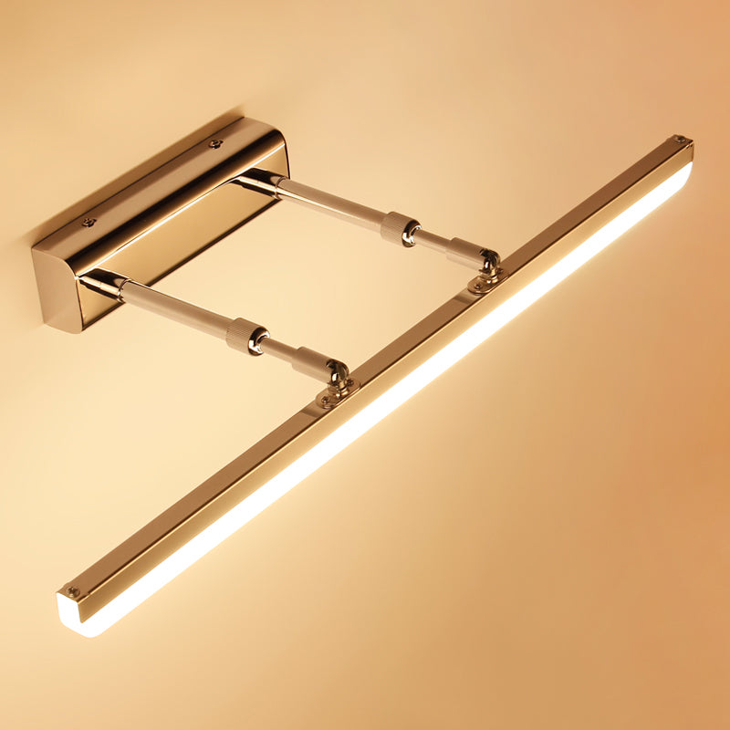 Acrylic Silver LED Wall Sconce in Modern Luxury Style Stainless-Steel Adjustable Wall Lamp for Bathroom