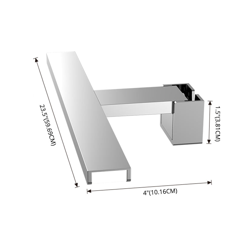 Lámpara de tocador rectangular cromado Luz de montaje de pared LED metálico moderna para baño