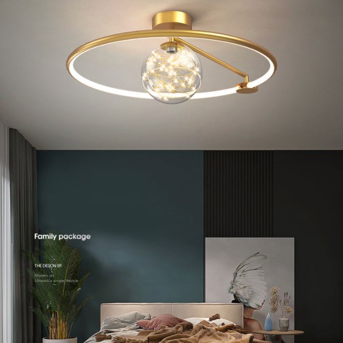 Contemporary Aluminum 1-Light LED Flush Mount Circle Ceiling Mounted Light for Bedroom