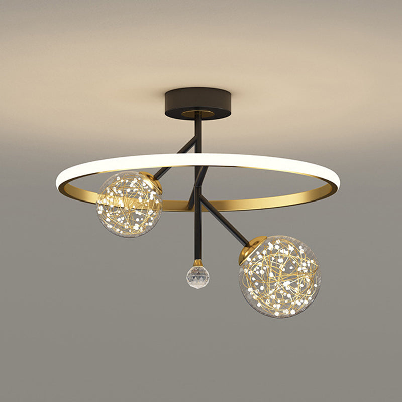 Simplicità contemporanea Circoli Lampada soffitto trasparente Globo Globo LED Light Light Cioncent Light per camera da letto