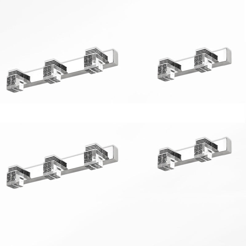 Square Crystal Wall Mounted Vanity Lights Modern Vanity Lighting Fixtures for Bathroom