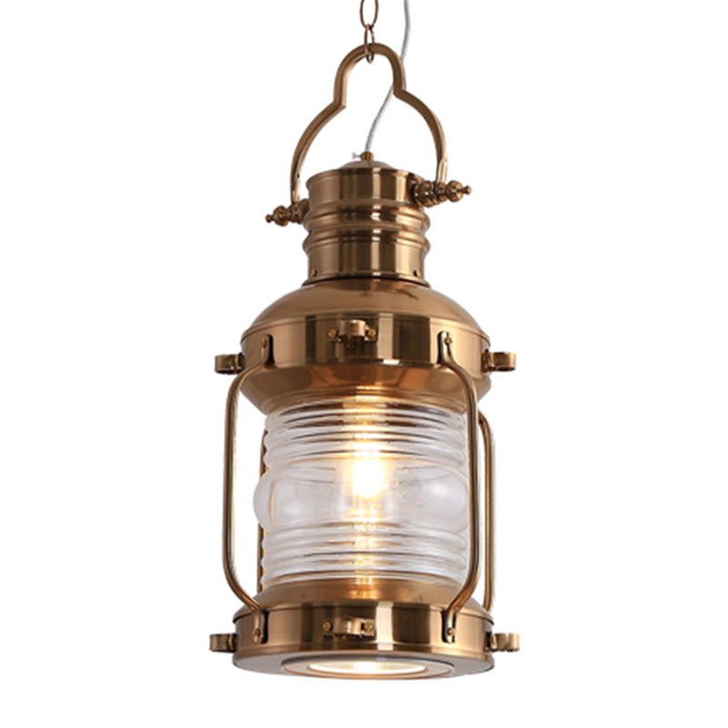 18.8" H Vintage Kerosene Lamp Hanging Light Nautical Style Iron Suspended Pendant Light for Bedroom