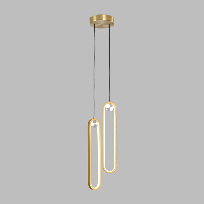 Aluminium LED ovale LED PENDANT dans le gel de silice concis moderne Lumière suspendue avec décoration en aluminium