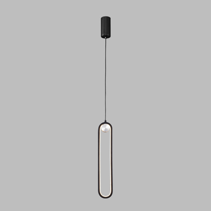 Aluminium LED ovale LED PENDANT dans le gel de silice concis moderne Lumière suspendue avec décoration en aluminium