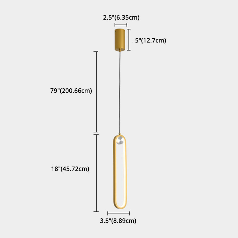 Aluminium LED ovale LED PENDANT dans le gel de silice concis moderne Lumière suspendue avec décoration en aluminium