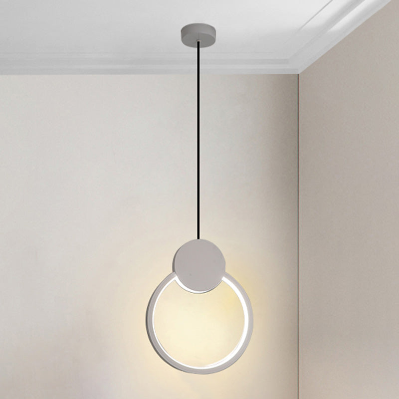 Geometric Aluminium LED Pendant Light in Modern Simplicity Wrought Iron Hanging Light with Silicone Shade