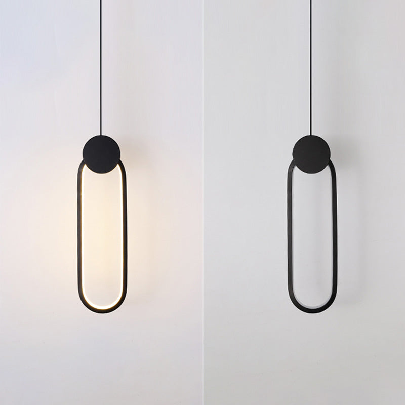 Geometric Aluminium LED Pendant Light in Modern Simplicity Wrought Iron Hanging Light with Silicone Shade