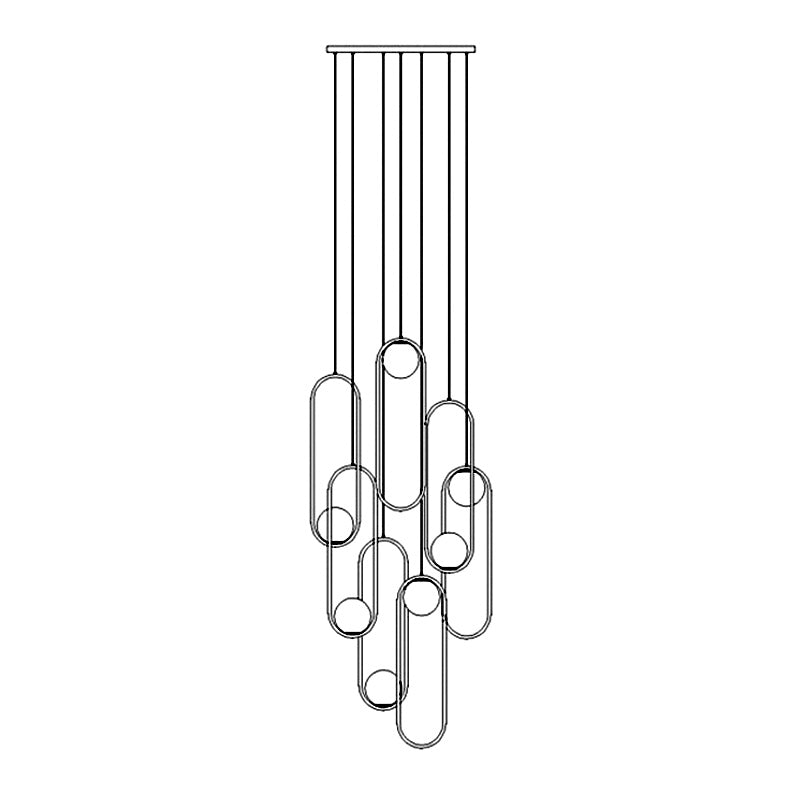 Modern Cluster Creative Cluster Light Light Ferro Ferro Appedisci con tonalità di vetro bianco