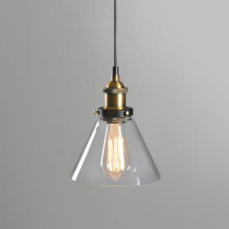 1 Light Glass Hanging Ceiling Light Industrial Pendant Lighting Fixture for Dining Room