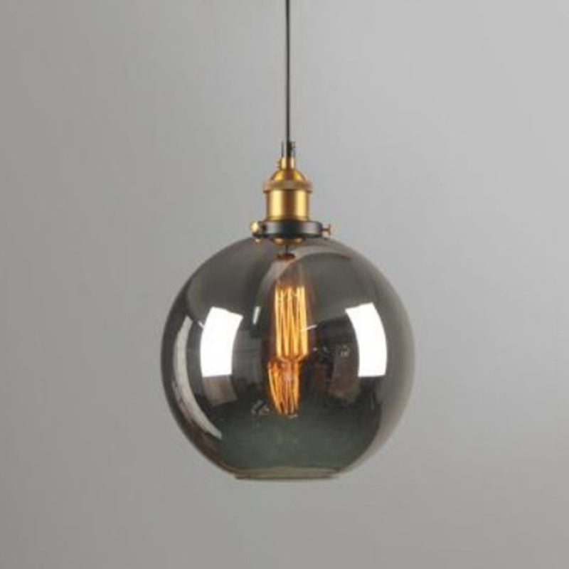 1 Light Glass Hanging Ceiling Light Industrial Pendant Lighting Fixture for Dining Room