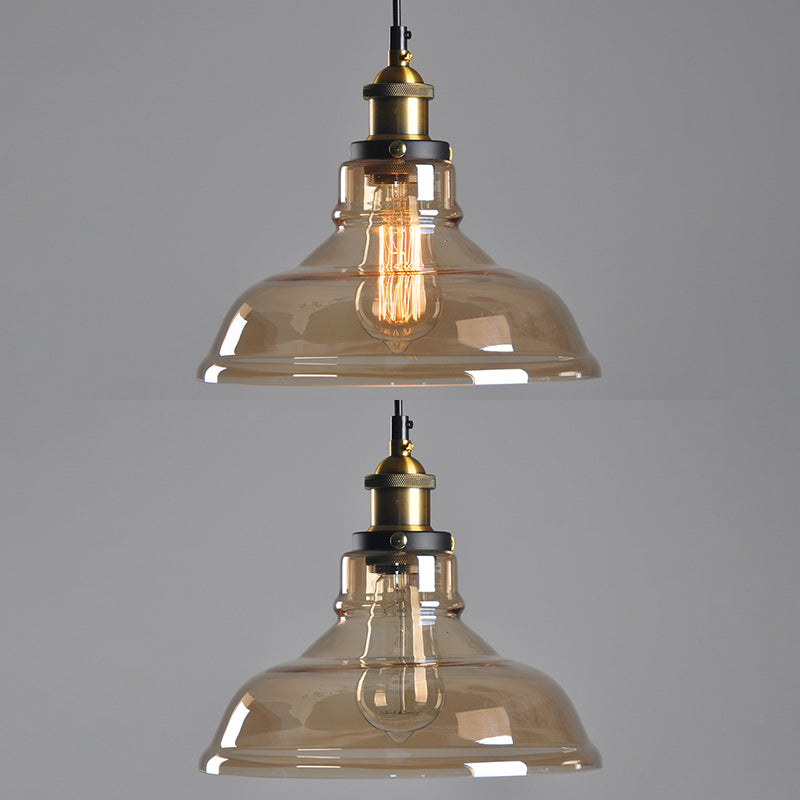 1 Light Glass Hanging Ceiling Light Industrial Pendant Lighting Fixture for Dining Room