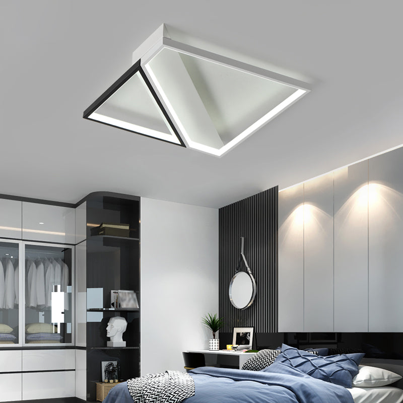 Plafoniera da incasso in metallo a cubo quadrato bianco minimalista a LED per camera da letto