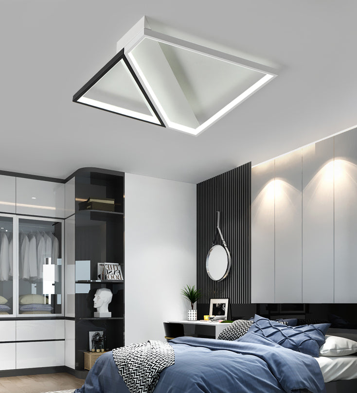 Plafoniera da incasso in metallo a cubo quadrato bianco minimalista a LED per camera da letto