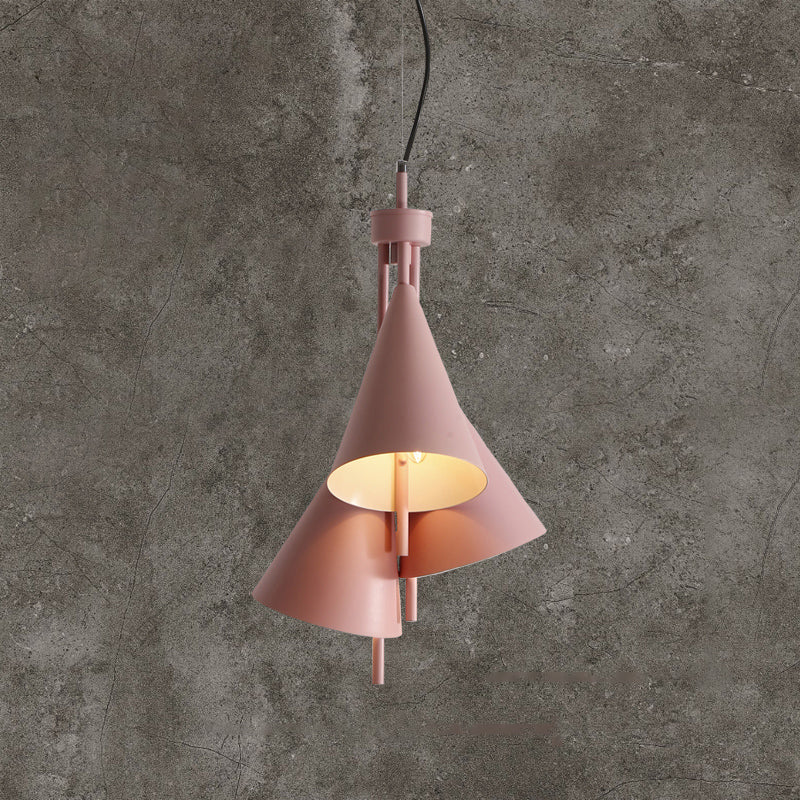 Pendre lustre de style macaron Light Conical Hanging Light avec de l'ombre en métal pour le restaurant