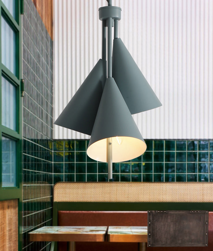 Pendre lustre de style macaron Light Conical Hanging Light avec de l'ombre en métal pour le restaurant