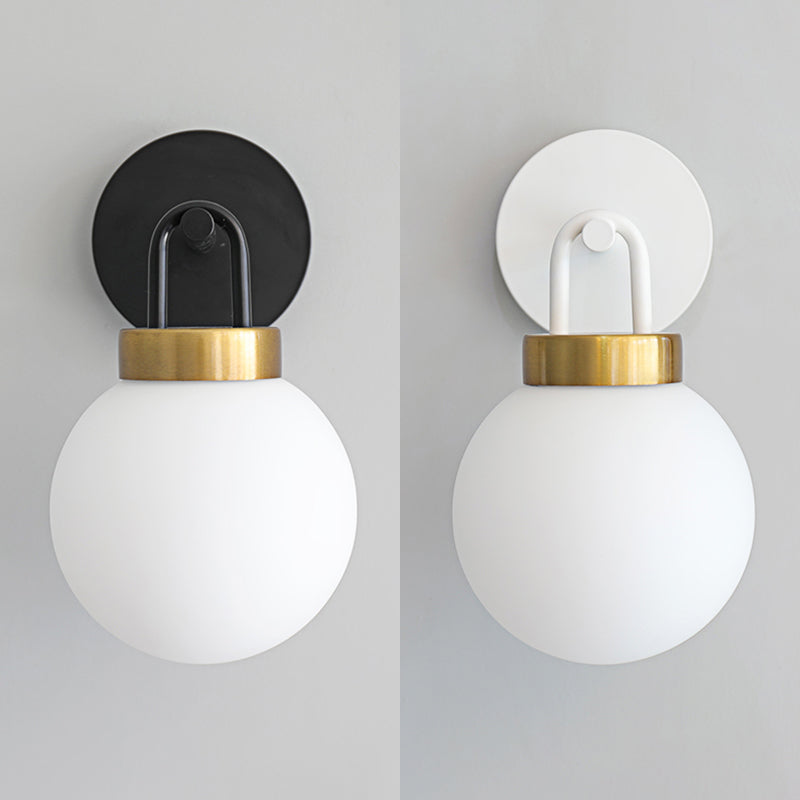 Lámpara en forma de bola lámpara nórdica de pared de vidrio montado en la pared para dormitorio