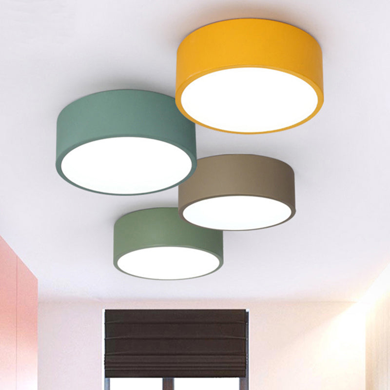 Drum Flush Mount Light Fixtures Zeitgenössische Weiße gläserne Decke Licht Armaturen für Schlafzimmer