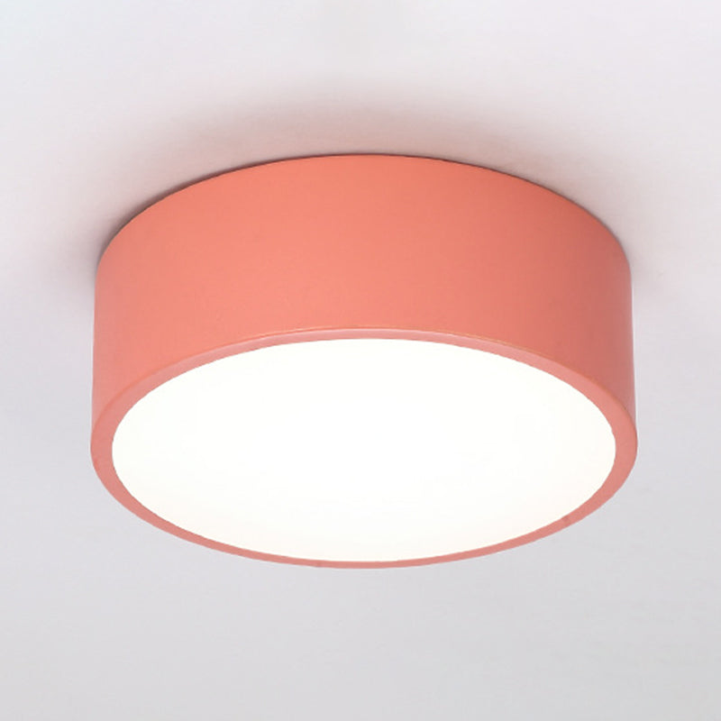 Drum Flush Mount Light Fixtures Zeitgenössische Weiße gläserne Decke Licht Armaturen für Schlafzimmer