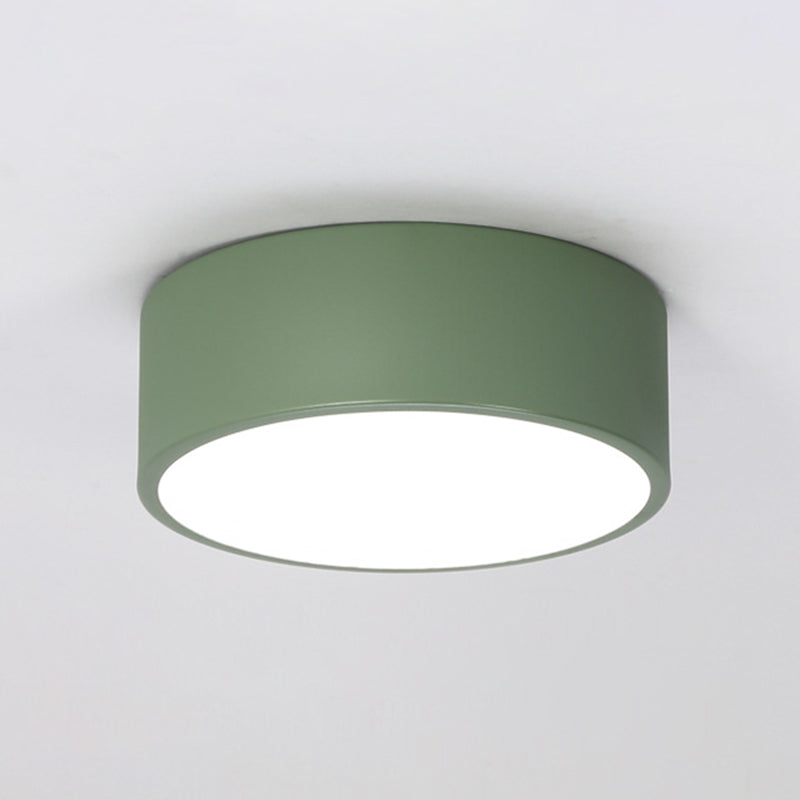 Drum Flush Mount Light Fixtures Zeitgenössische Weiße gläserne Decke Licht Armaturen für Schlafzimmer