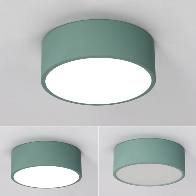 Drum Flush Mount Light Fixtures Zeitgenössische Weiße gläserne Decke Licht Armaturen für Schlafzimmer