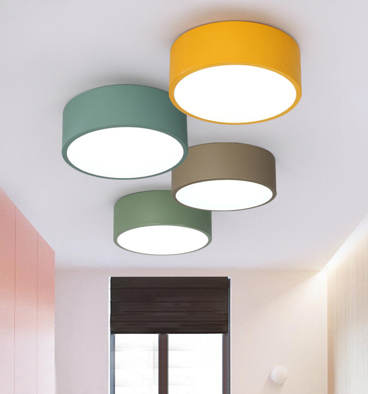 Drum Flush Mount Light Fixtures Zeitgenössische Weiße gläserne Decke Licht Armaturen für Schlafzimmer