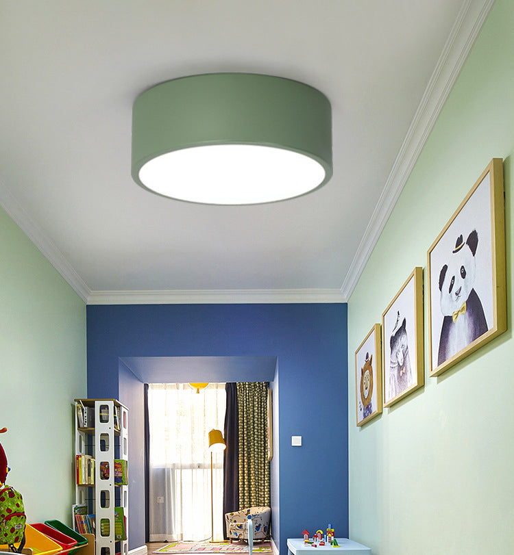 Drum Flush Mount Light Fixtures Zeitgenössische Weiße gläserne Decke Licht Armaturen für Schlafzimmer