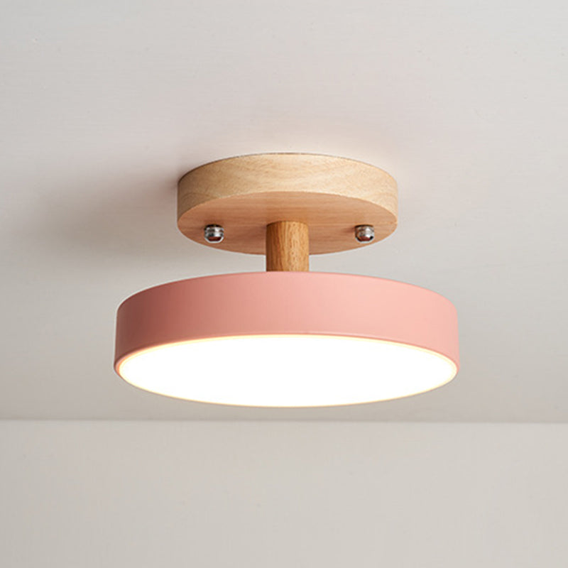 Ronde Semi Flush Mount Light Minimalistische acrylplafondbevestiging Kroonluchter voor slaapkamer