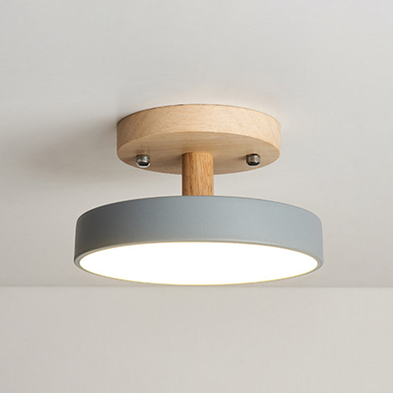 Ronde Semi Flush Mount Light Minimalistische acrylplafondbevestiging Kroonluchter voor slaapkamer