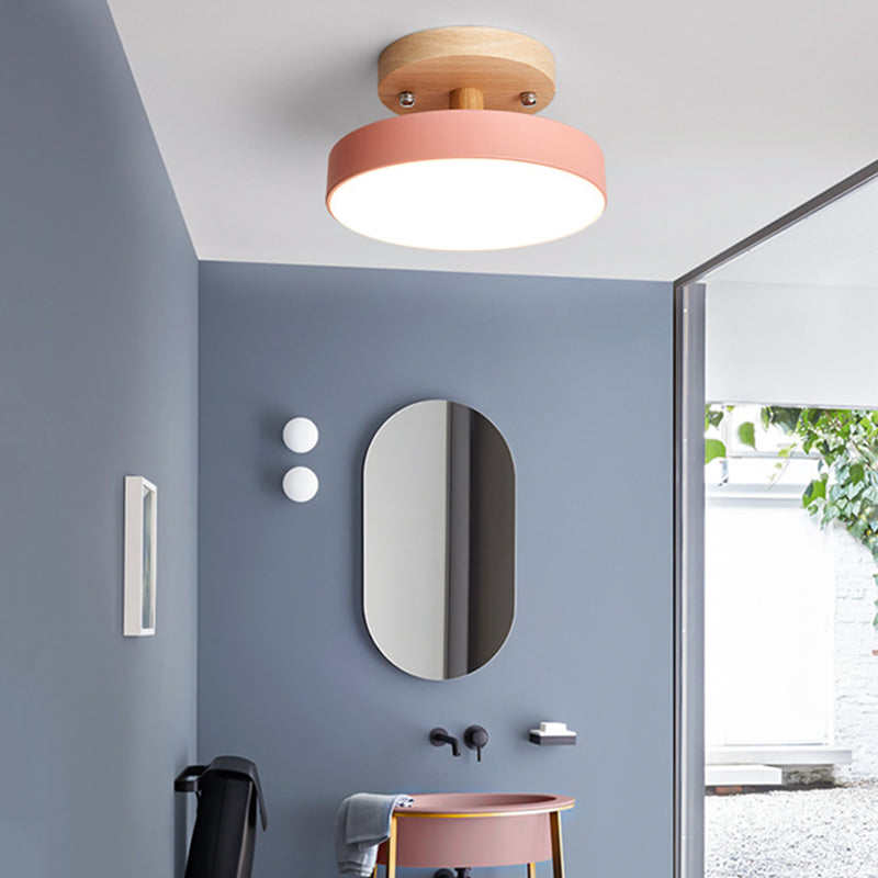 Ronde Semi Flush Mount Light Minimalistische acrylplafondbevestiging Kroonluchter voor slaapkamer