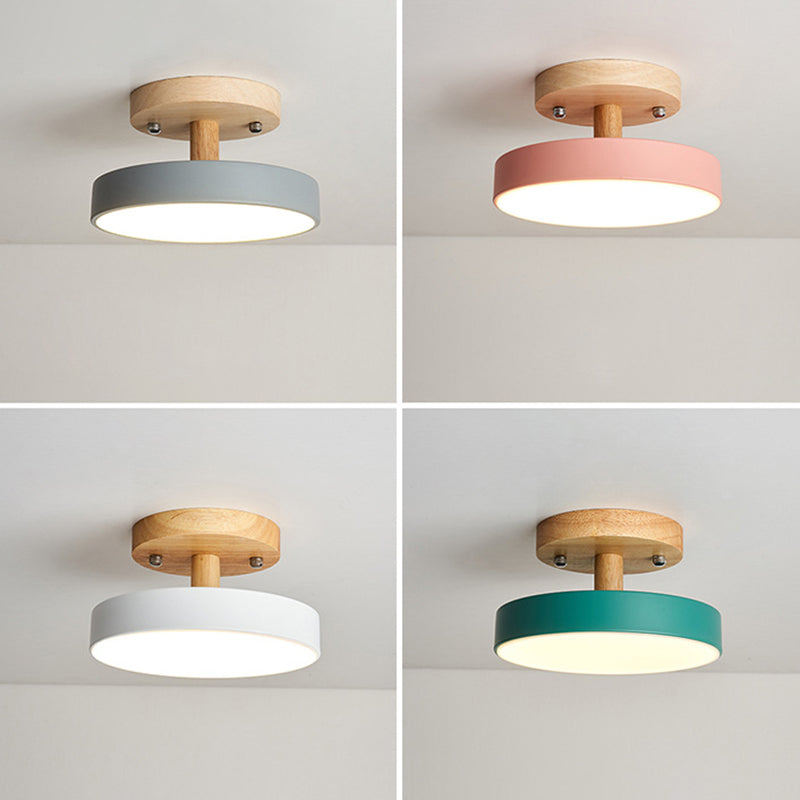 Ronde Semi Flush Mount Light Minimalistische acrylplafondbevestiging Kroonluchter voor slaapkamer