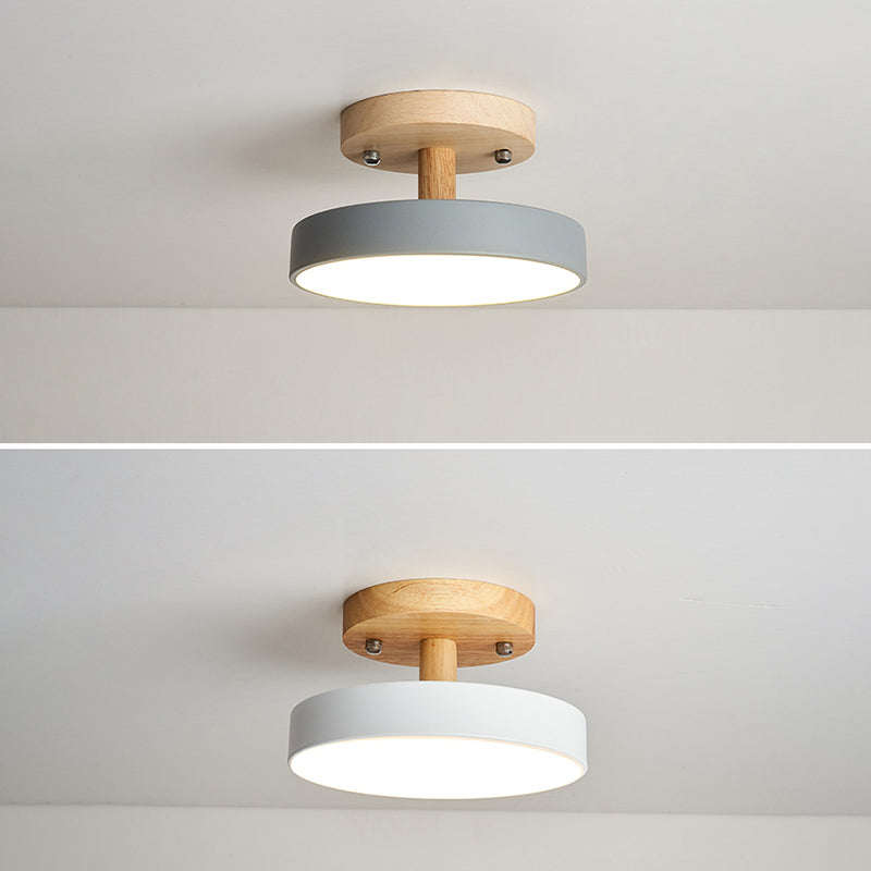 Ronde Semi Flush Mount Light Minimalistische acrylplafondbevestiging Kroonluchter voor slaapkamer