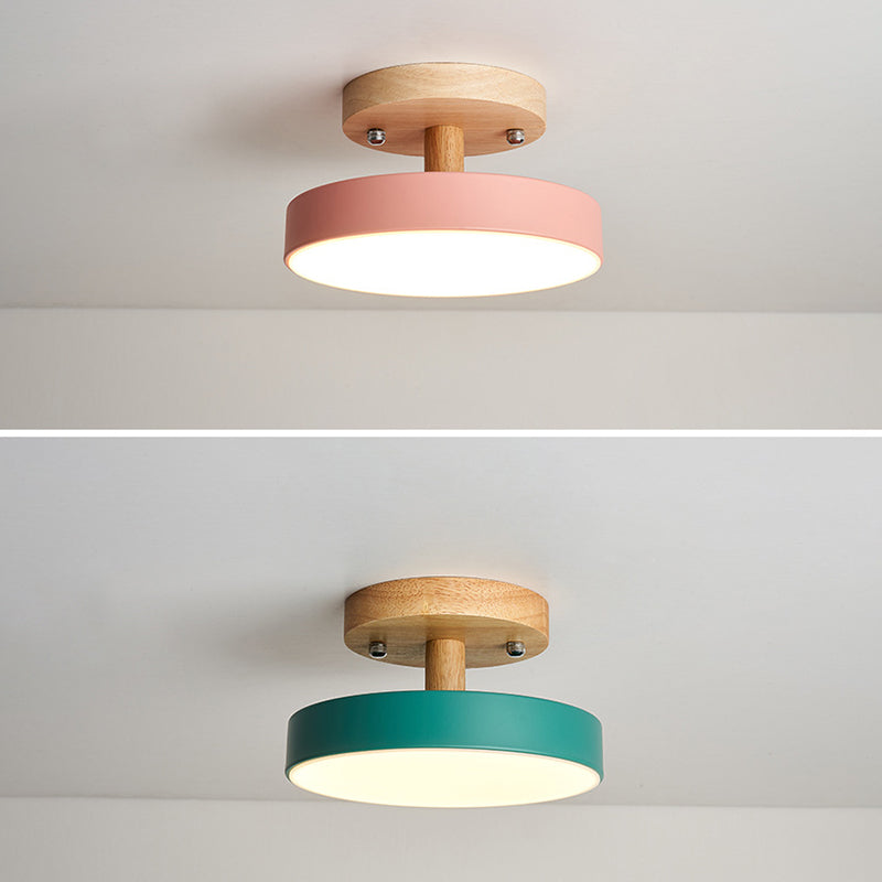 Ronde Semi Flush Mount Light Minimalistische acrylplafondbevestiging Kroonluchter voor slaapkamer