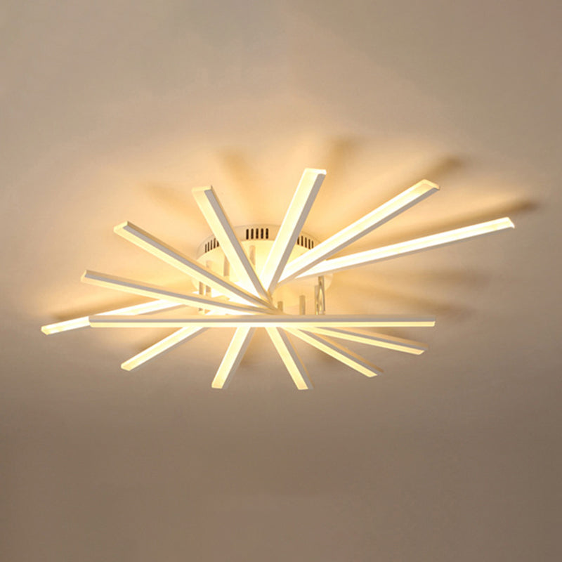 Semplice barra sottile semifulto illuminazione in metallo monte semi-flush per soggiorno