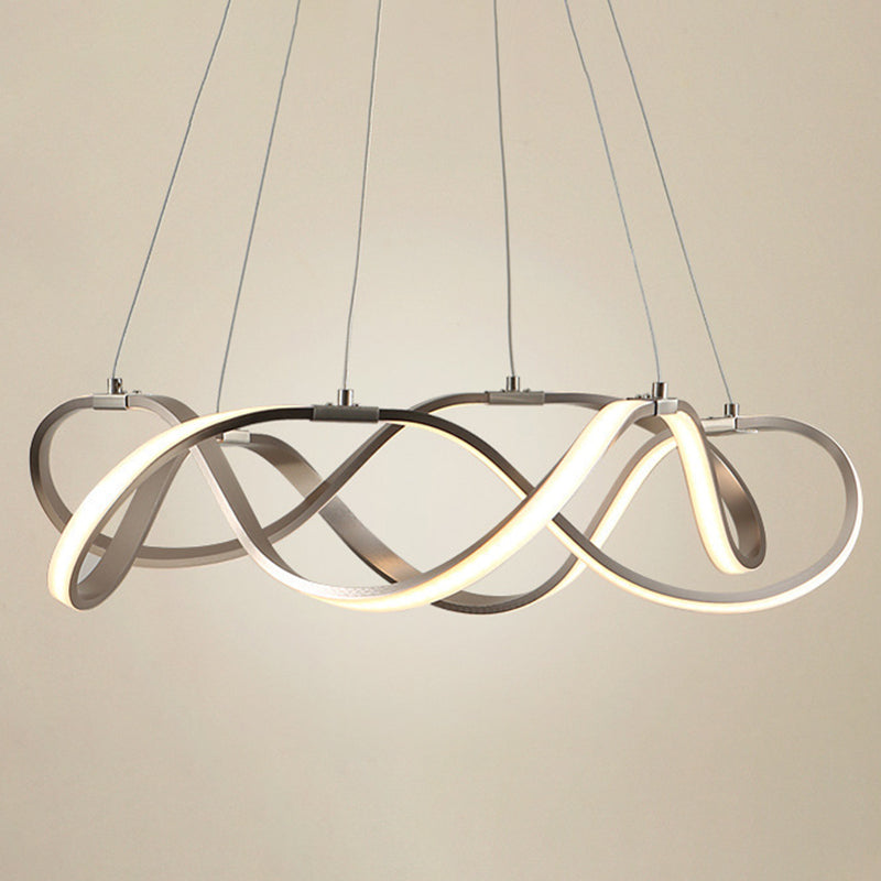 Lampe suspendue à LED en aluminium dans le pendentif linéaire acrylique moderne de style luxueux pour le salon