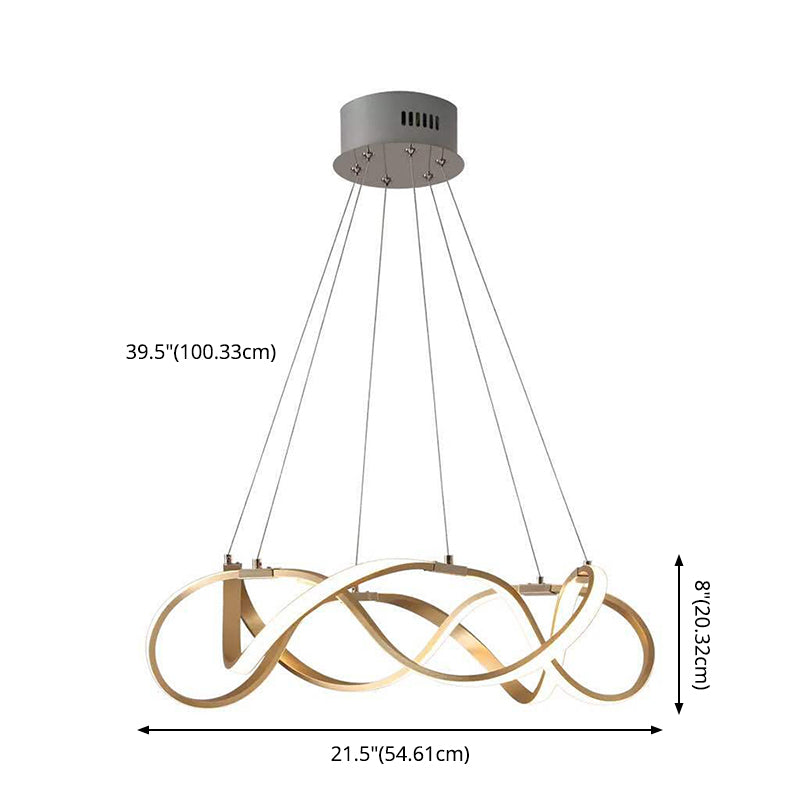 Lampe suspendue à LED en aluminium dans le pendentif linéaire acrylique moderne de style luxueux pour le salon