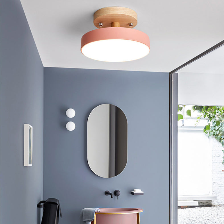 Ronde Semi Flush Mount Light Minimalistische acrylplafondbevestiging Kroonluchter voor slaapkamer