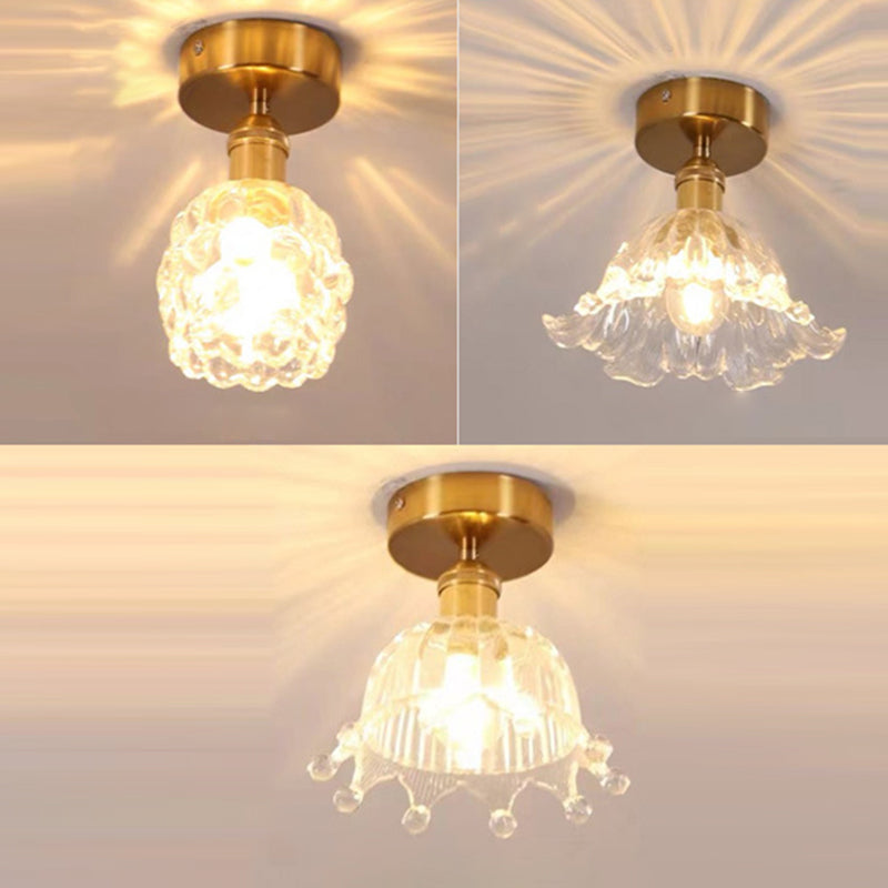 1 licht transparant glas semi -spoelbevestiging plafondverlichting vintage foyer en hal semi -spoeling mount