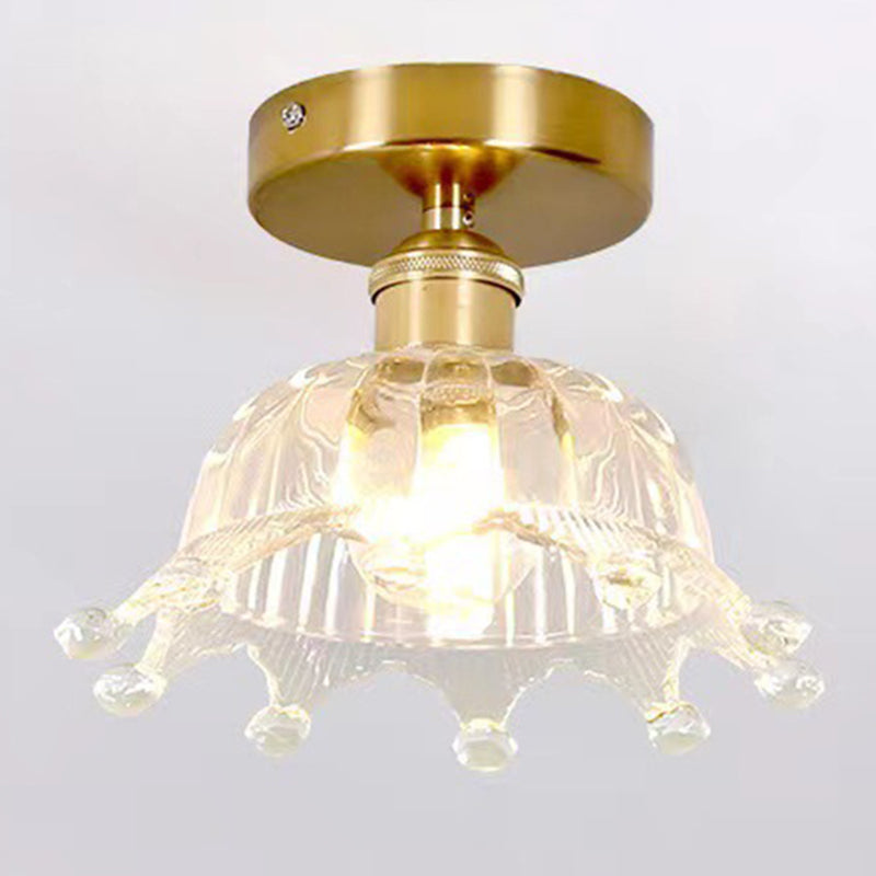 1 licht transparant glas semi -spoelbevestiging plafondverlichting vintage foyer en hal semi -spoeling mount