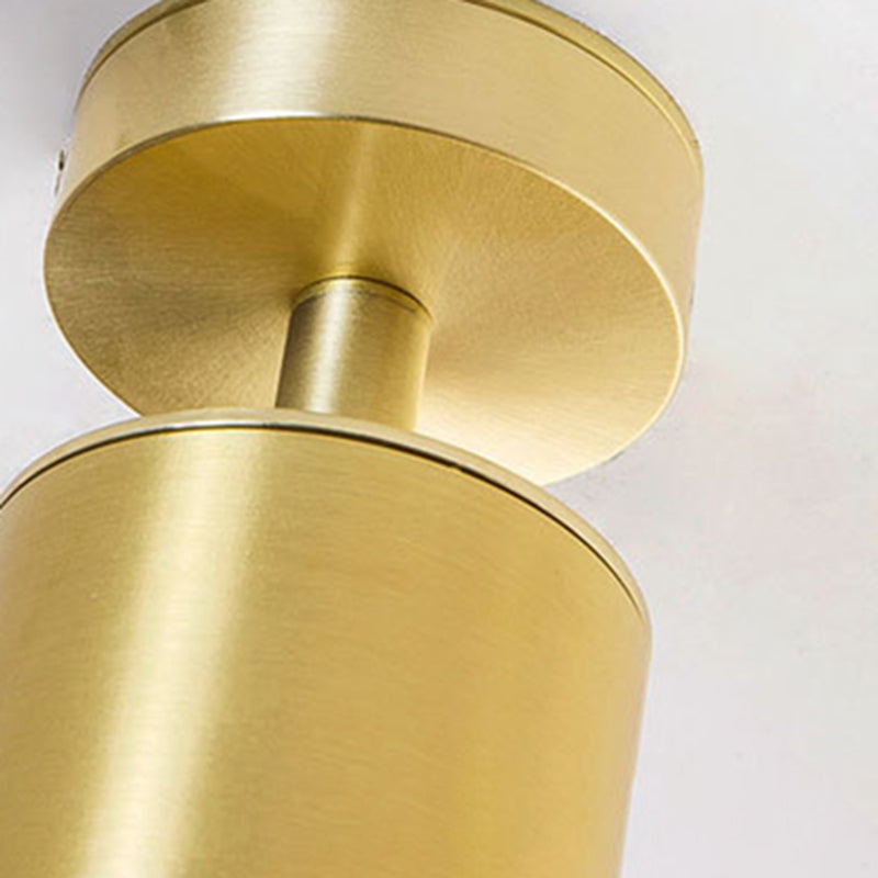 Spotlight tubolare post-moderno Metal 1 Testa a filo a sfioramento del soffitto in oro