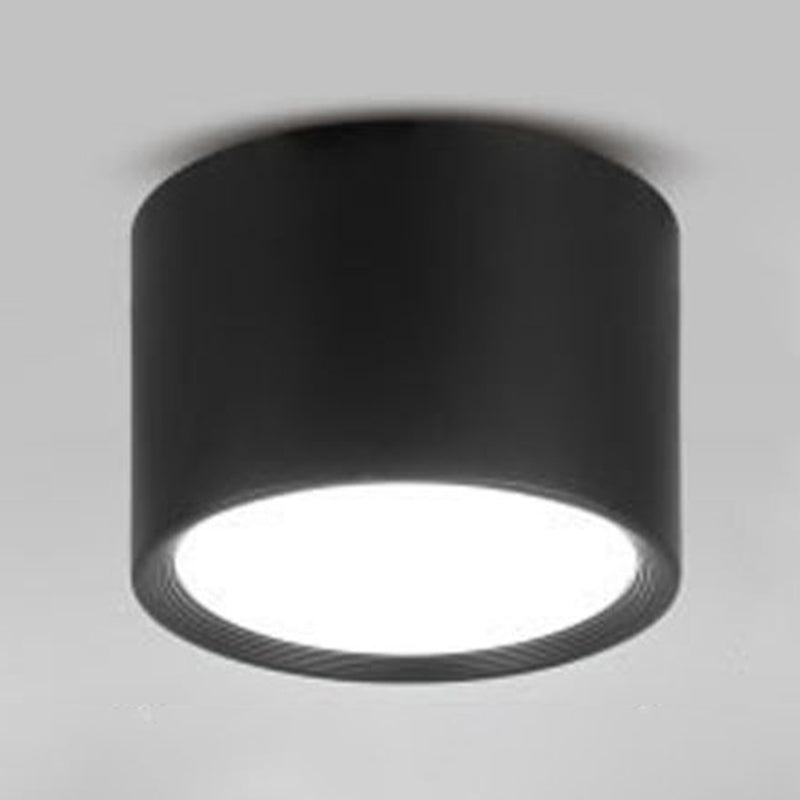 Cilindrische mini-inbouwlamp voor in de hal, metalen Scandinavische opbouw LED-plafondlamp